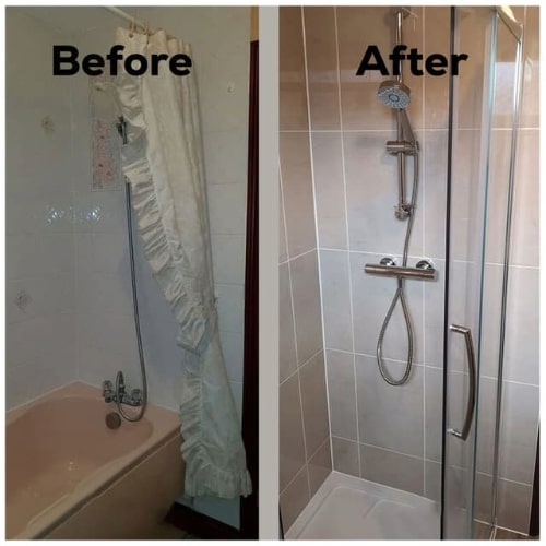 Before and After Shower Installation