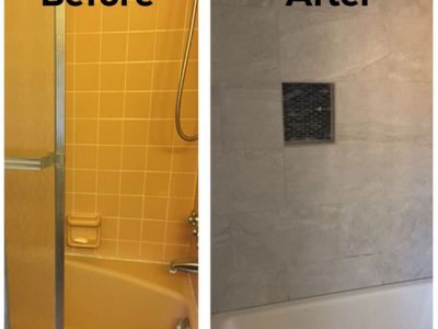 Before and After Bathroom Tub and Wall Remodeling